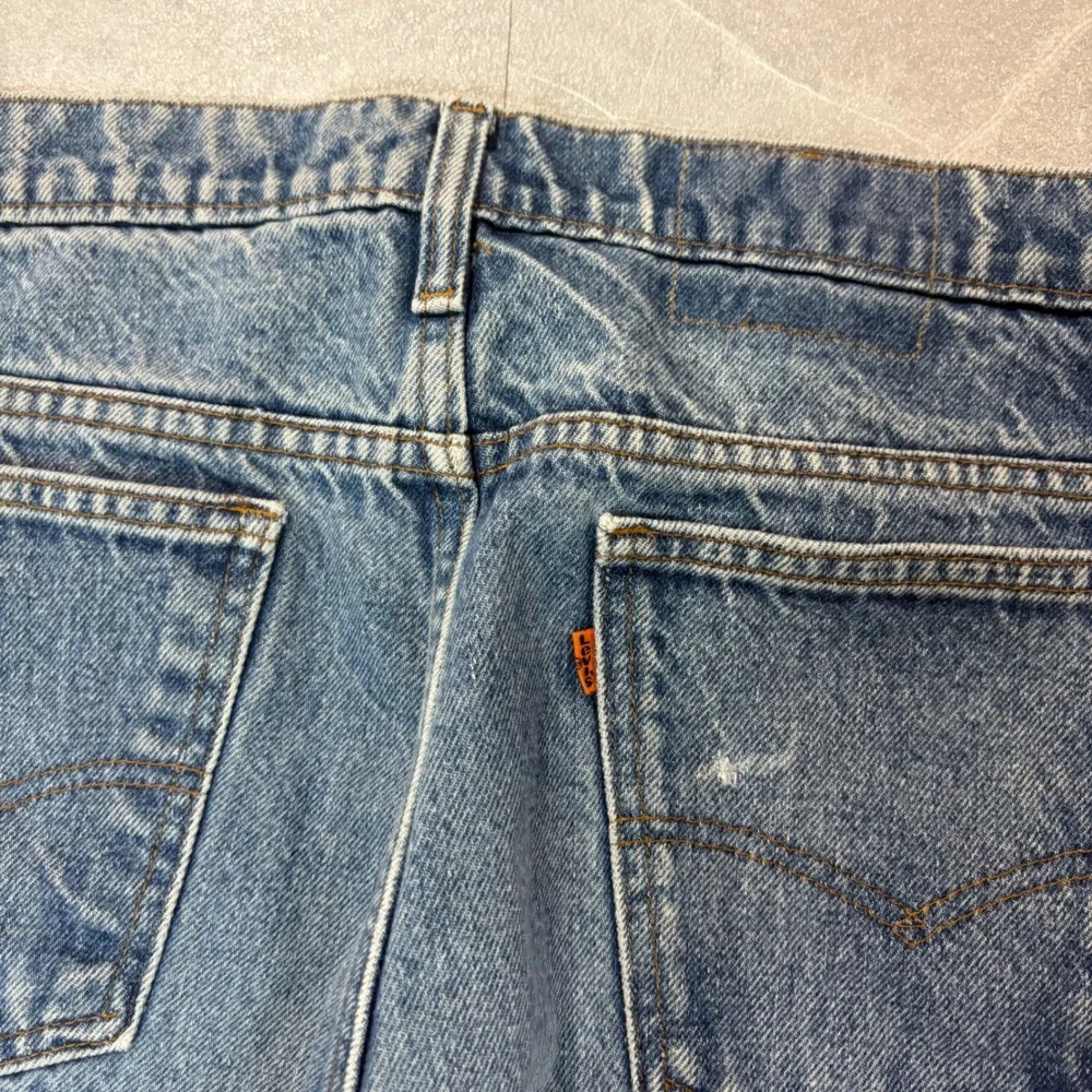 Vintage Levis Orange Tab Jeans Mens Straight Leg Distressed Mid Wash Denim 36x32